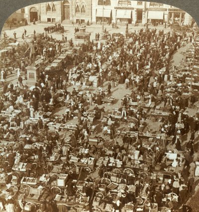 Christianias største marked, Norge, c1905. af Unbekannt