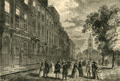 Church Row, Hampstead, i 1750, c1876. af Unbekannt