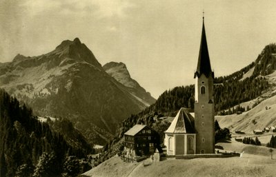 Kirke ved Schröcken, Bregenzerwald, Østrig, c1935. af Unbekannt