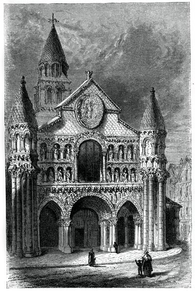 Notre Dame de la Grande-kirken, Poitiers, Frankrig, 12. århundrede, 1870 af Unbekannt