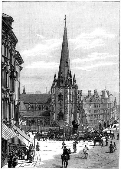 Church of St Martin in the Bull Ring, Birmingham, West Midlands, 1887 af Unbekannt