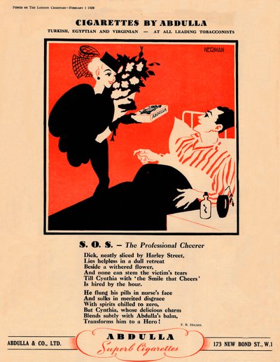Cigaretter af Abdulla - S.O.S. - Den professionelle Cheerer, 1939 af Unbekannt