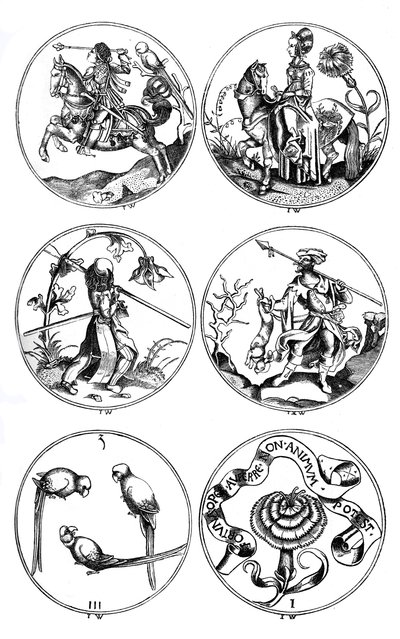 Cirkulære spillekort, Tyskland, 1400-tallet 1870 af Unbekannt