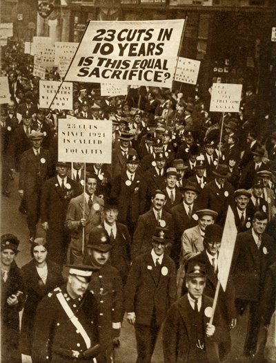 Beamte protestieren gegen Gehaltskürzungen, London, Oktober 1931 von Unbekannt
