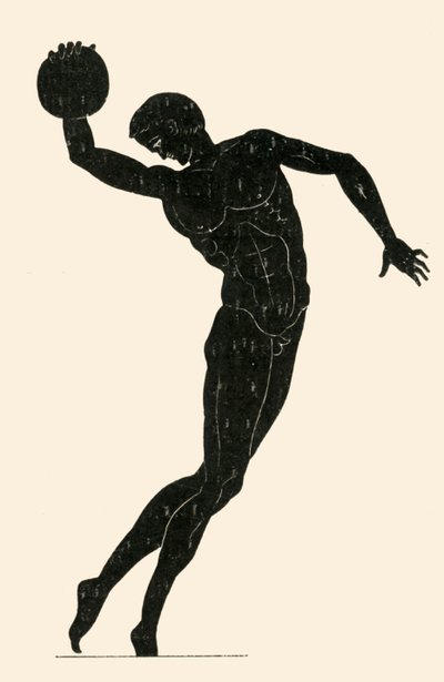 Klassisk atlet kaster diskos, 1908. af Unbekannt