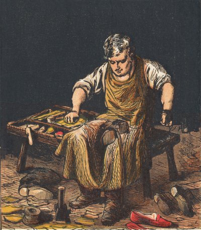 Skomager-reparationsstøvler, 1867. af Unbekannt
