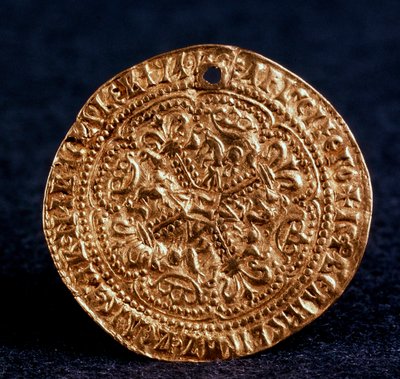 Mønt Korabelnik af Tsar Ivan III Averse: blomstrende kors, 1471-1490 af Unbekannt