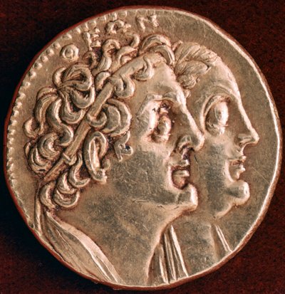 Mønt af Ptolemæus I og Berenice I, det ptolemæiske kongerige Egypten, 3. århundrede f.Kr. af Unbekannt