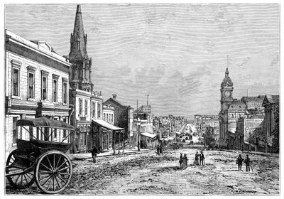 Collins Street, Melbourne, Victoria, Australien, 1800-tallet af Unbekannt