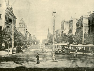 Collins Street, Melbourne, fra Treasury Buildings, 1901. af Unbekannt