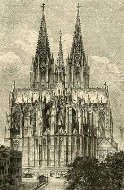 Köln Domkirke, fra øst, 1890. af Unbekannt