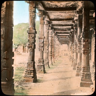 Colonnade, Delhi, Indien, slutningen af det 19. eller begyndelsen af det 20. århundrede af Unbekannt