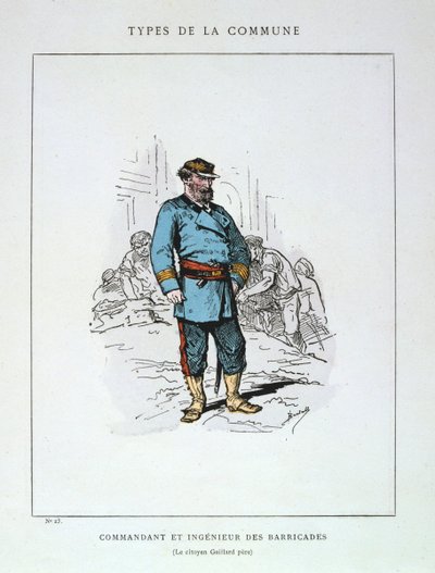 Kommandør og ingeniør af barrikader, Paris Kommune, 1871. af Unbekannt