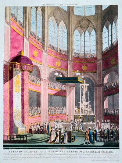 Indvielse af Napoleon og kroning af Josephine af pave Pius VII, 2. december 1804 af Unbekannt