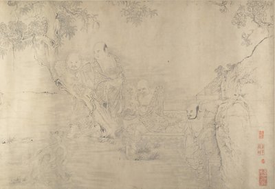 Kopi efter The Sixteen Luohans, 1800-begyndelsen af det 20. århundrede. af Unbekannt