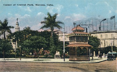 Hjørne af Central Park, Havana, Cuba, c1910. af Unbekannt
