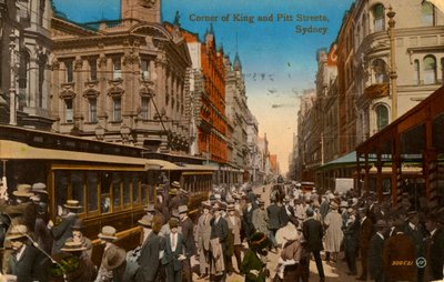 Corner of King and Pitt Streets, Sydney, New South Wales, Australien, c1917 af Unbekannt