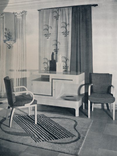 Hjørne af et værelse designet af Hayes Marshall for Fortnum & Mason Ltd., London, 1936 af Unbekannt