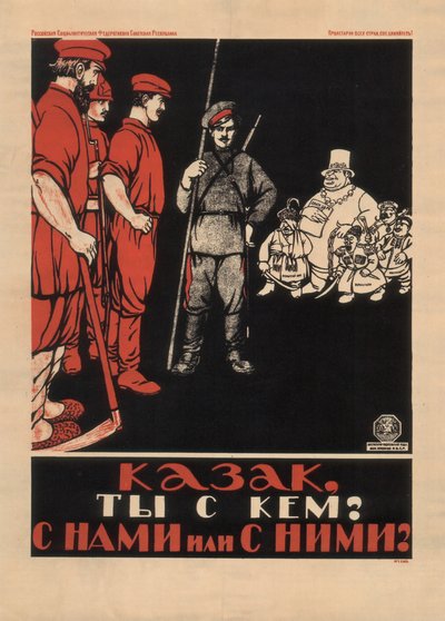 Kosak! Hvilken side er du på Er du med os eller med dem, 1920 af Unbekannt