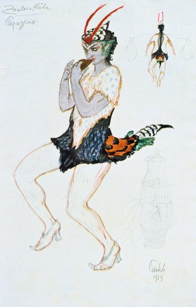 Kostumedesign til Papegeno, 1913 af Unbekannt