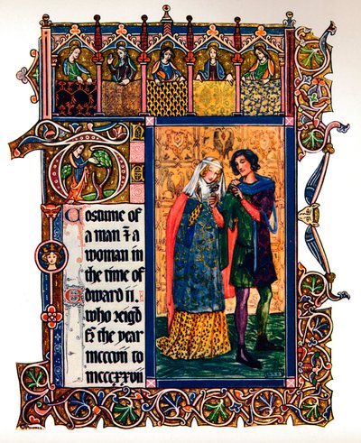 Kostume af en mand og en kvinde i Edward II