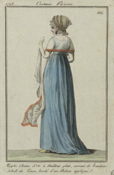 parisisk kostume, 1798. af Unbekannt