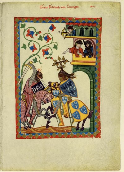 Grev Friedrich II von Leiningen fra Codex Manesse, mellem 1305 og 1340 af Unbekannt