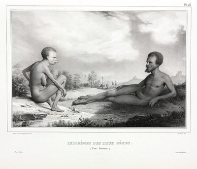 Aboriginalpar fra Tasmanien (Australien) af Unbekannt