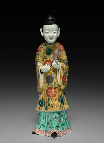 Hofdame Holding a Sheng, 1662-1722. af Unbekannt