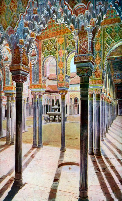 Løvernes domstol, Alhambra, Granada, Andalusien, Spanien, c1924 af Unbekannt