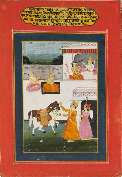 Høvisk scene fra en Baramasa-serie, 1800-tallet af Unbekannt