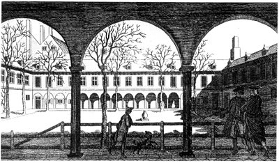 Courtyard of Gresham College, London, 1700-tallet af Unbekannt