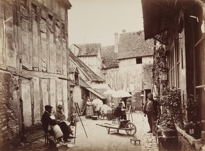 Gårdhave med malere, slutningen af 1860