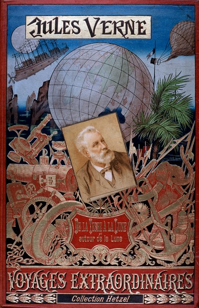 Cover af From the Earth to the Moon and Around the Moon, af Jules Verne, c1896 af Unbekannt