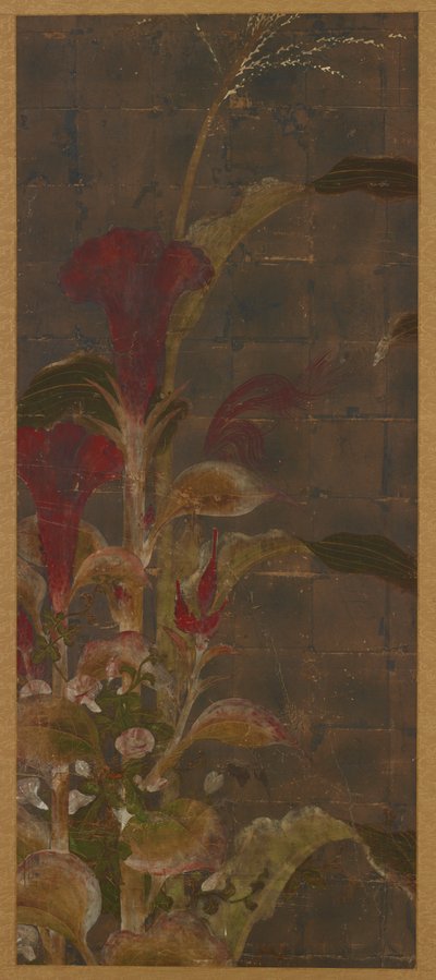 Coxcombs, majs og morgenherligheder, Momoyama-perioden, 1568-1615. af Unbekannt