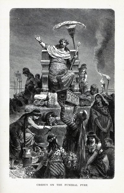 Croesus på Begravelsesbålet, 1882 af Unbekannt