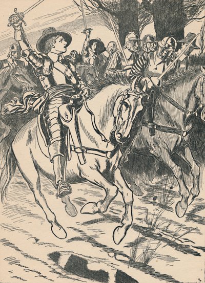 Cromwell fører sine jernsider til kamp, c1907 af Unbekannt