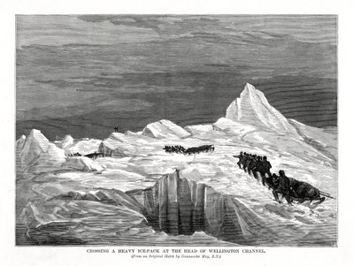 Krydser en tung ispakke ved hovedet af Wellington Channel, 1877 af Unbekannt