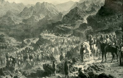The Crossing the Jamburak Kotal, 1901. af Unbekannt