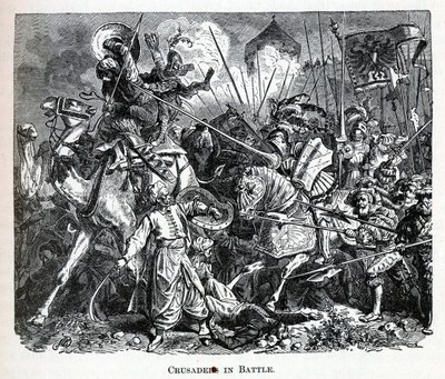 Korsfarere i kamp, 1882 af Unbekannt