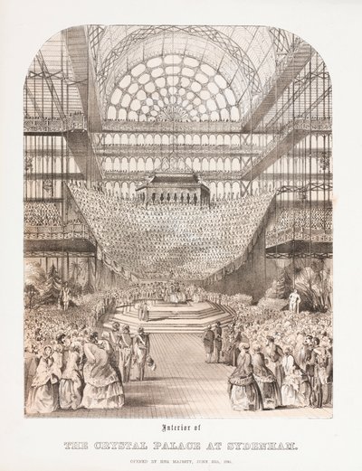 Crystal Palace, Post-Great Exhibition Interiør af Crystal Palace i Sydenham af Unbekannt