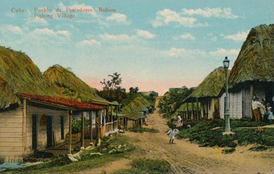 Cuba: Fiskerby. Bohios. Fiskerleje, 1919 af Unbekannt