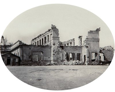Beskadiget bygning i Sevastopol efter Krimkrigen, Krim, 1850