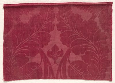 Damask med blade og blomsterdesign, 1700-1800-tallet. af Unbekannt