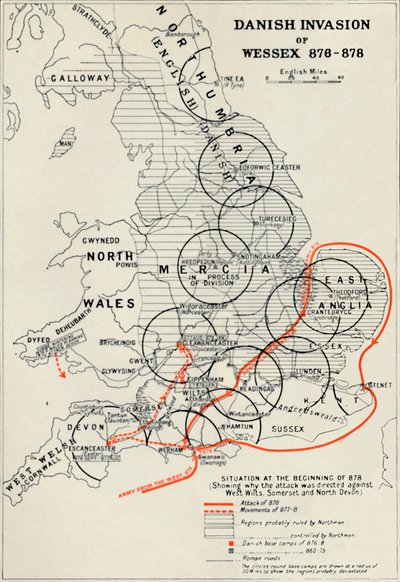 Dansk invasion af Wessex 876-878, 1935 af Unbekannt