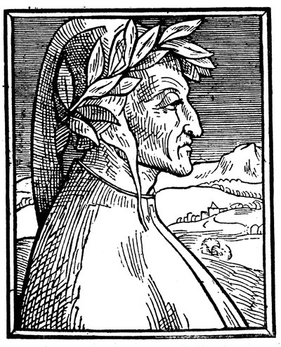 Dante Alighieri 1265-1321, italiensk digter, 1521 af Unbekannt