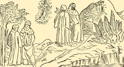 Dante i skærsilden ser The Vision of Beatrice, c1930. af Unbekannt