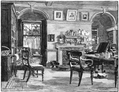 Darwins studerer på Down House, hans hjem nær Beckenham, Kent, 1883 af Unbekannt