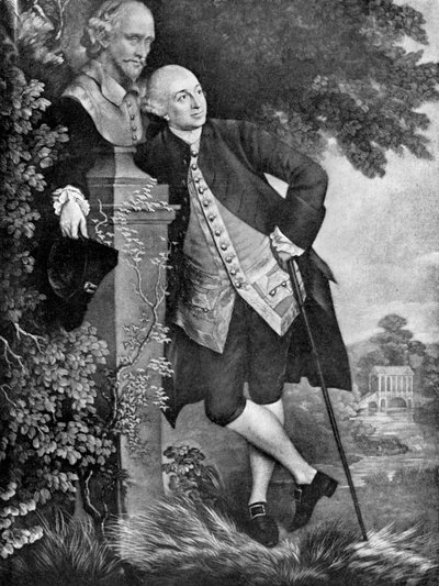 David Garrick 1717-1779, engelsk skuespiller, dramatiker, teaterchef og producer, 1905 af Unbekannt