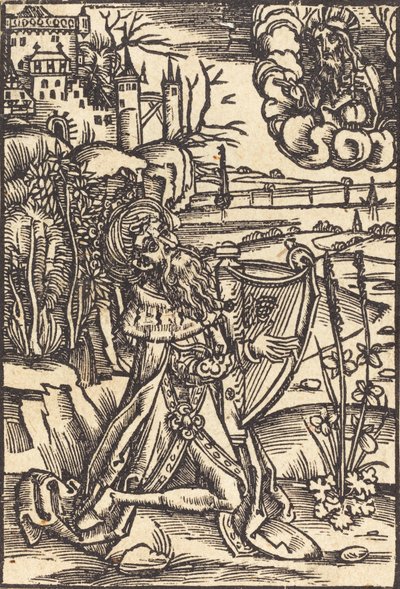 David spiller på harpen, ca. 1500. af Unbekannt
